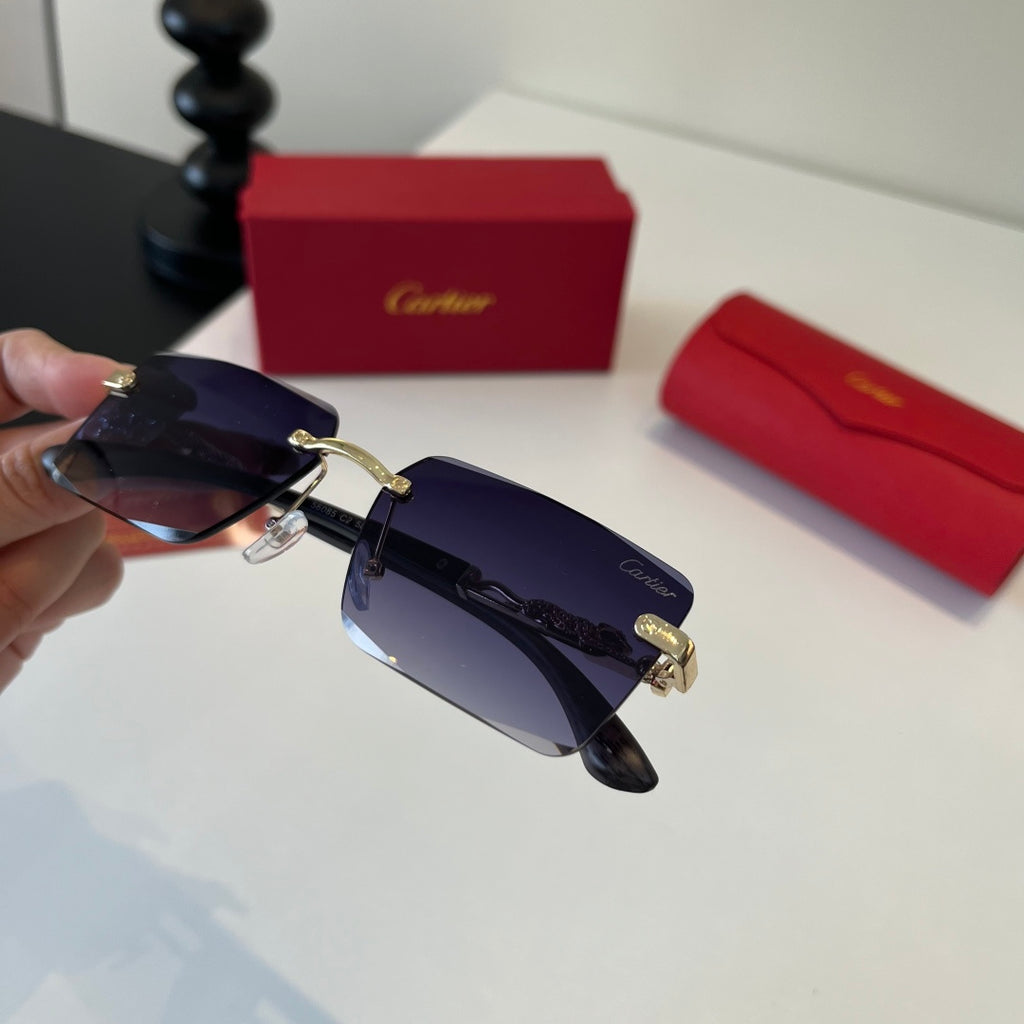 Cartier Lightweight Metal Rimless Silver Lens Sunglasses for Men & Wo - 372223 - detail image 4