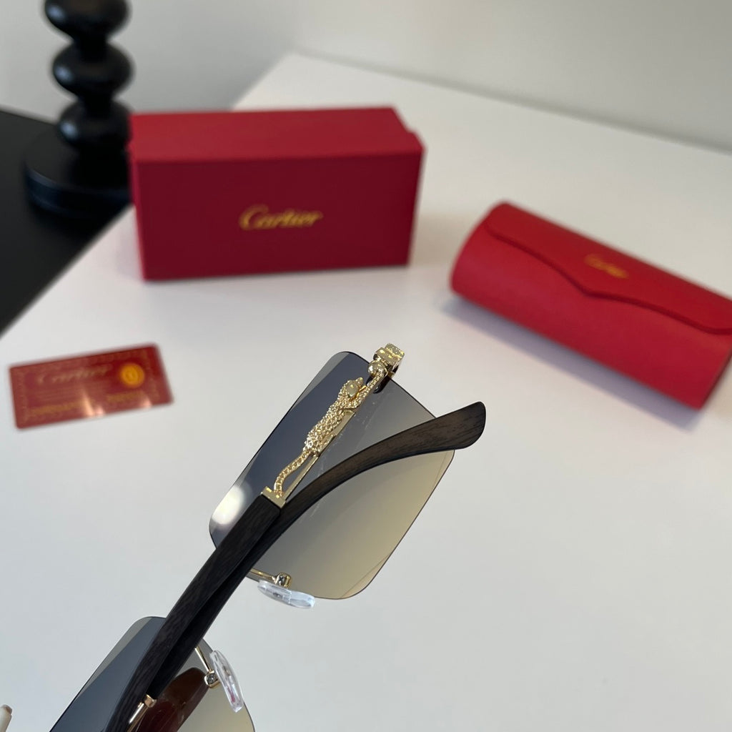 Cartier Lightweight Metal Rimless Silver Lens Sunglasses for Men & Wo - 132536 - detail image 6