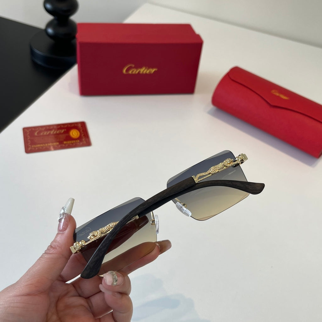 Cartier Lightweight Metal Rimless Silver Lens Sunglasses for Men & Wo - 132536 - detail image 7