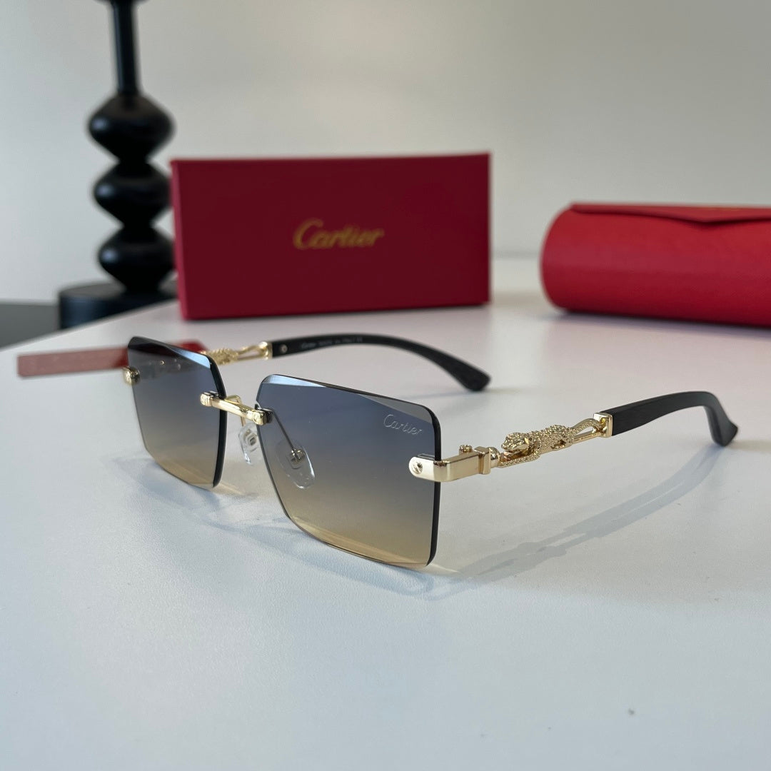 Cartier Lightweight Metal Rimless Silver Lens Sunglasses for Men & Wo - 132536 - detail image 3