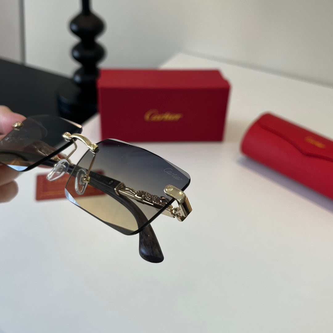 Cartier Lightweight Metal Rimless Silver Lens Sunglasses for Men & Wo - 132536 - detail image 5