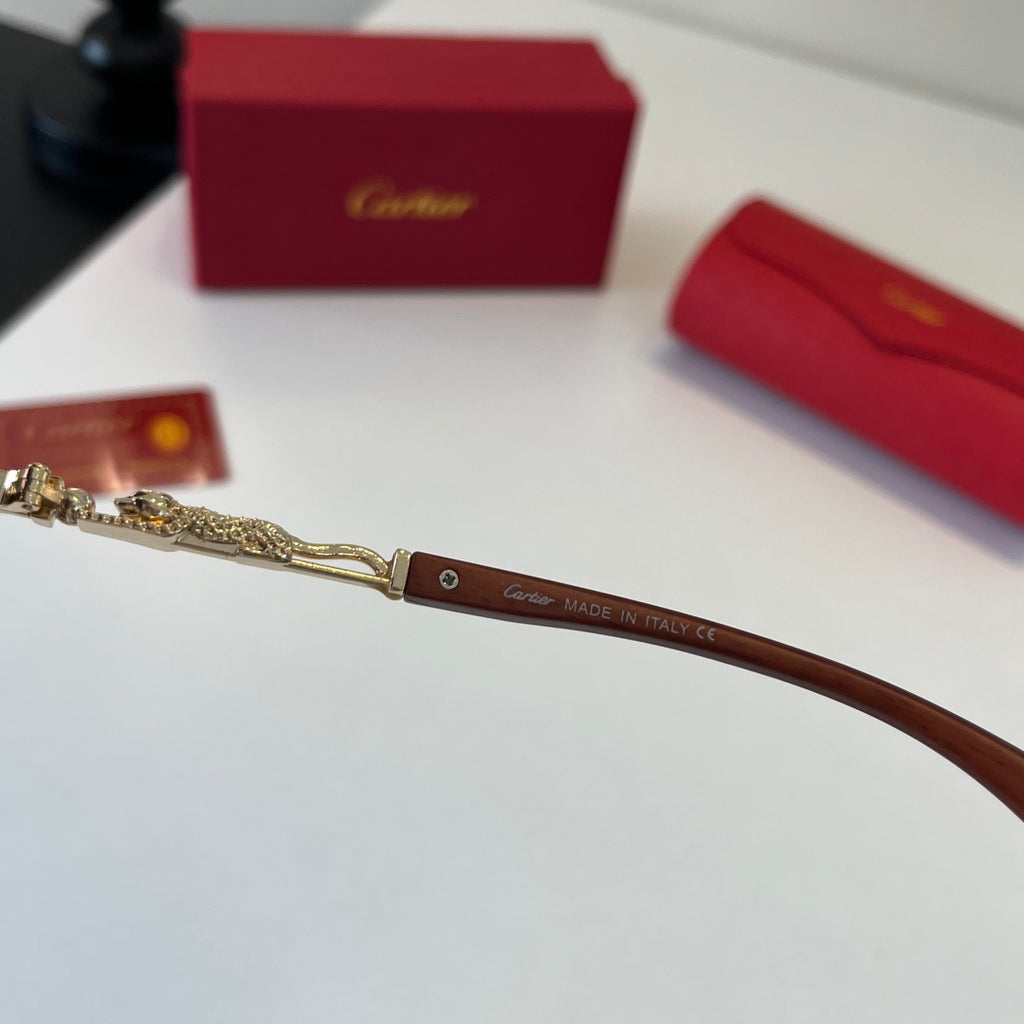 Cartier Lightweight Metal Rimless Brown Lens Sunglasses for Men & Wom - 132537 - detail image 9