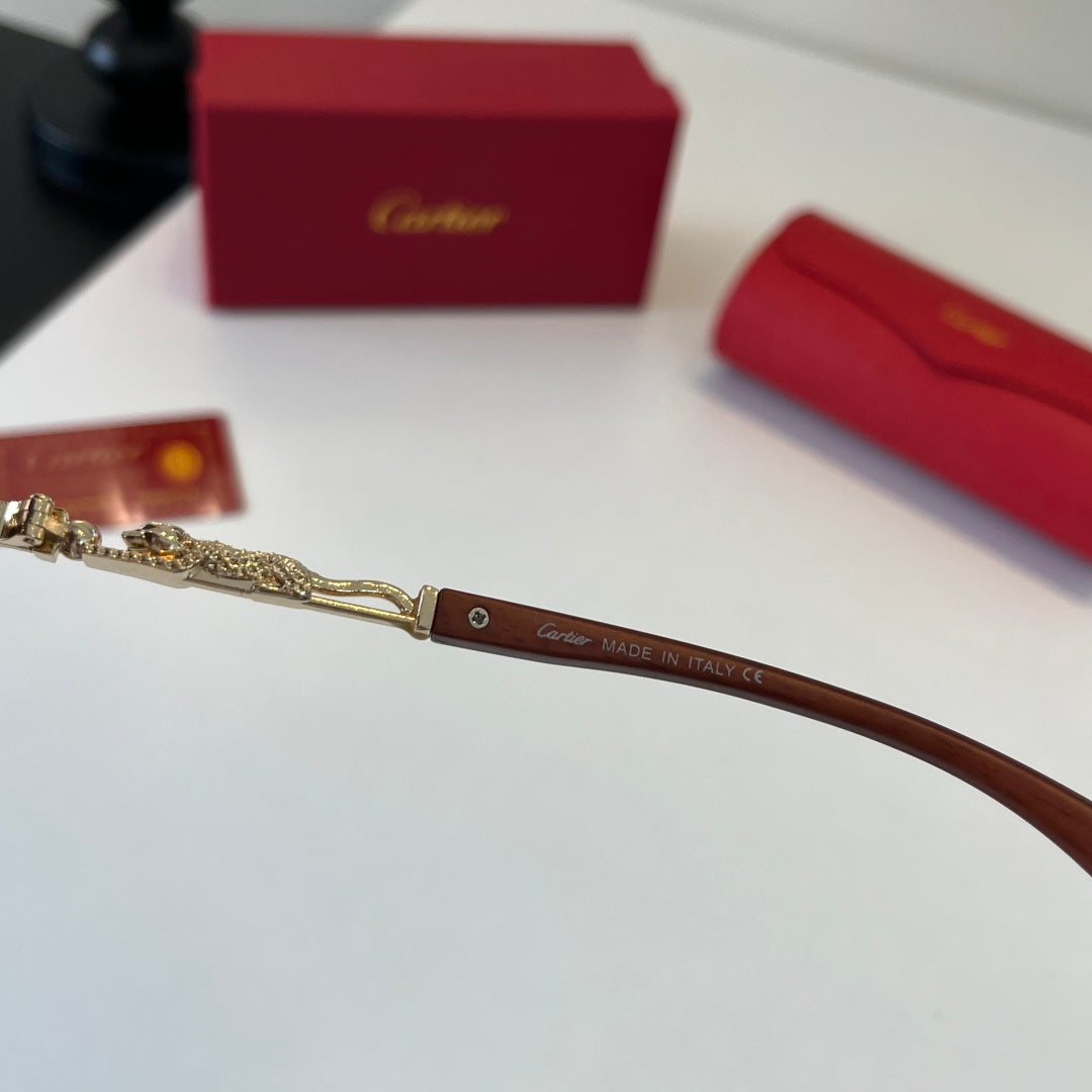 Cartier Lightweight Metal Rimless Brown Lens Sunglasses for Men & Wom - 132537 - detail image 9