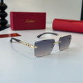 Cartier Lightweight Metal Rimless Silver Lens Sunglasses for Men & Wo - 132538