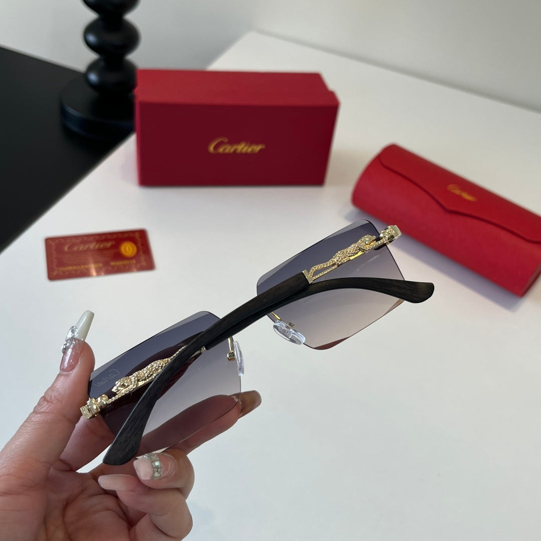 Cartier Lightweight Metal Rimless Silver Lens Sunglasses for Men & Wo - 372225 - detail image 7