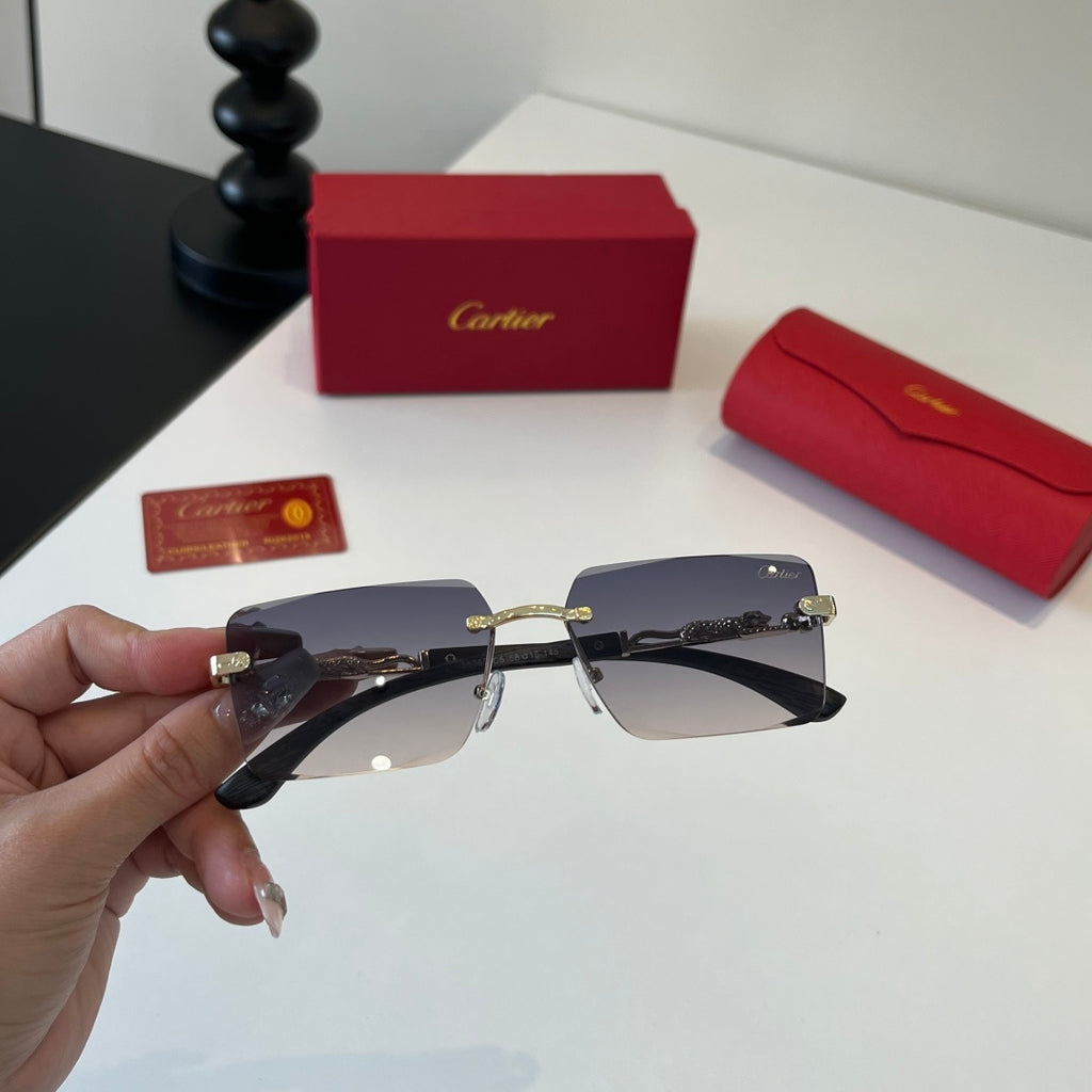 Cartier Lightweight Metal Rimless Silver Lens Sunglasses for Men & Wo - 372225 - detail image 4