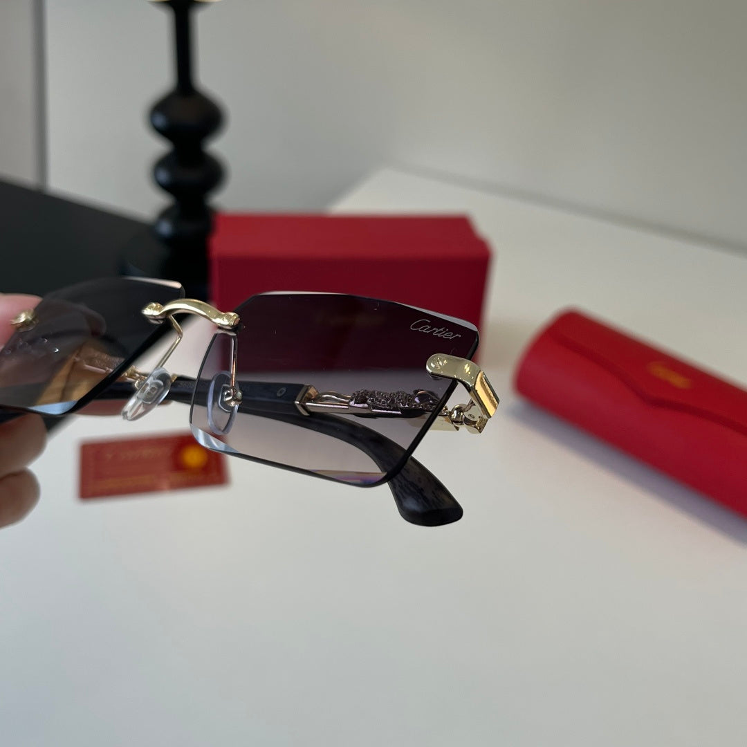 Cartier Lightweight Metal Rimless Silver Lens Sunglasses for Men & Wo - 372225 - detail image 5