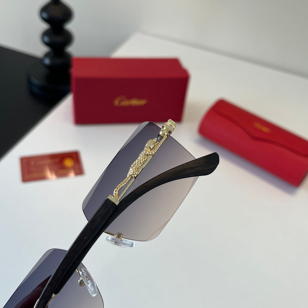 Cartier Lightweight Metal Rimless Silver Lens Sunglasses for Men & Wo - 132538 - detail image 6