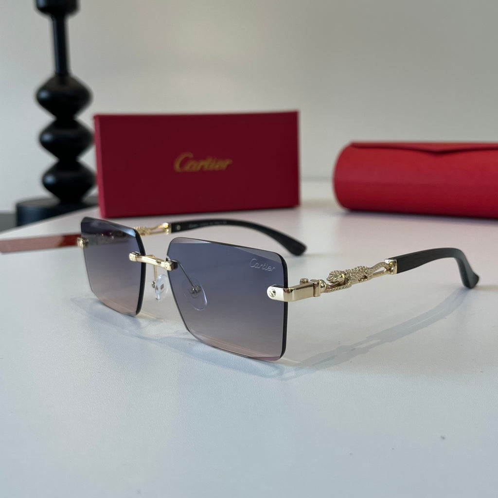 Cartier Lightweight Metal Rimless Silver Lens Sunglasses for Men & Wo - 372225 - detail image 3