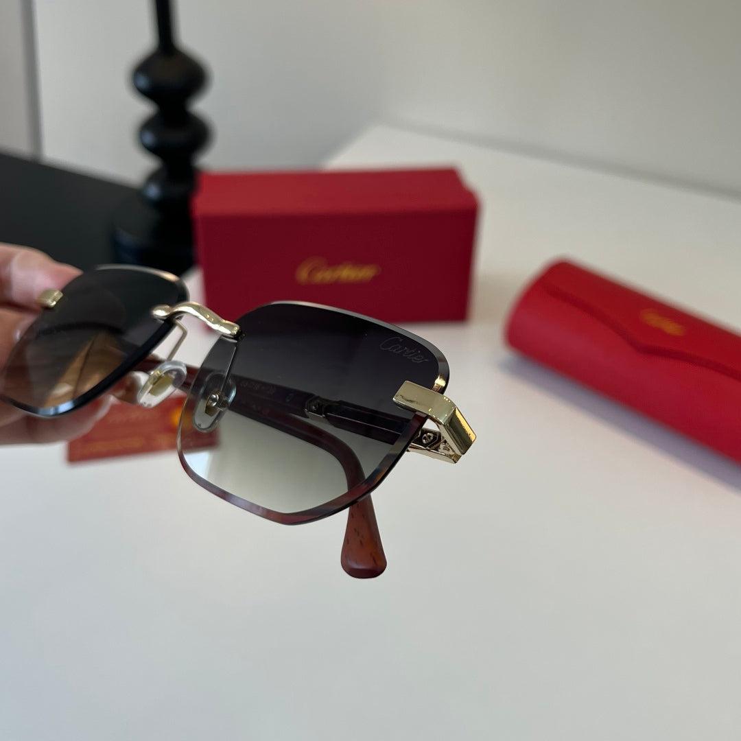 Cartier Lightweight Metal Rimless Silver Lens Sunglasses for Men & Wo - 487236 - detail image 6