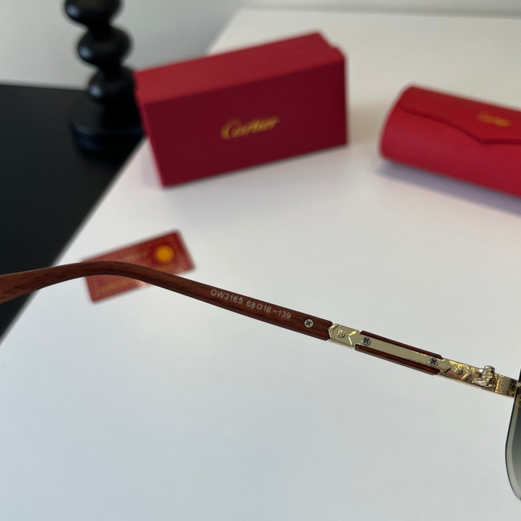 Cartier Lightweight Metal Rimless Silver Lens Sunglasses for Men & Wo - 372226 - detail image 9