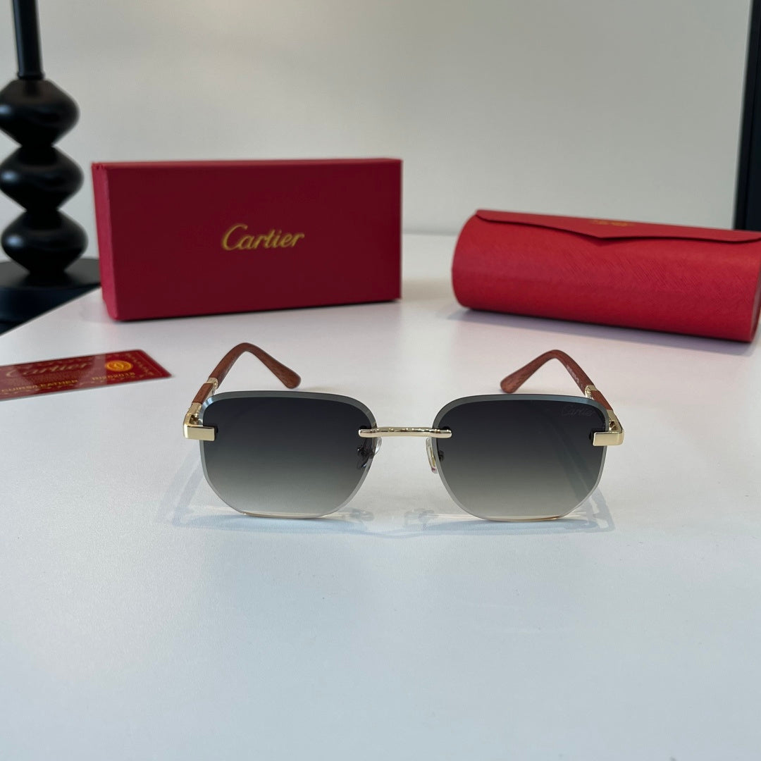 Cartier Lightweight Metal Rimless Silver Lens Sunglasses for Men & Wo - 487236 - detail image 2