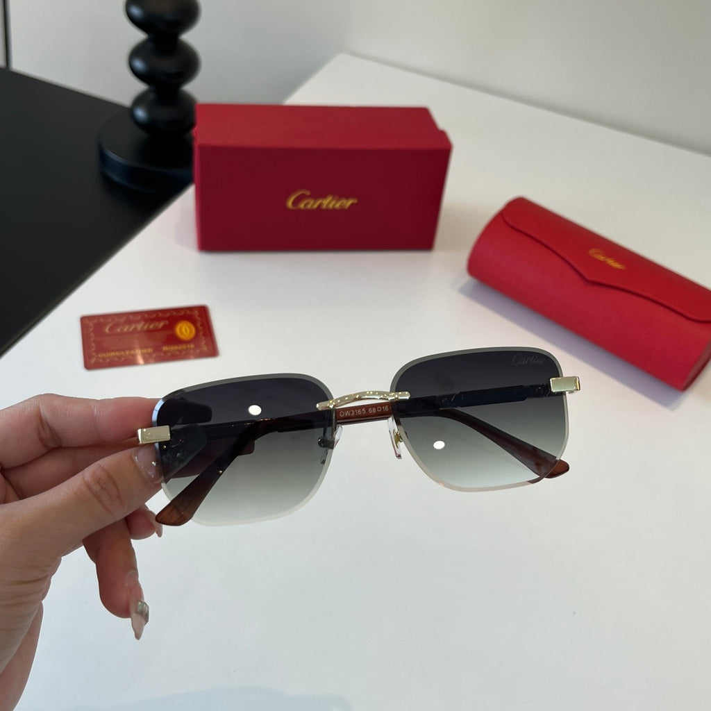Cartier Lightweight Metal Rimless Silver Lens Sunglasses for Men & Wo - 487236 - detail image 5