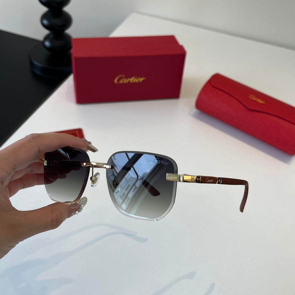 Cartier Lightweight Metal Rimless Silver Lens Sunglasses for Men & Wo - 493719 - detail image 4