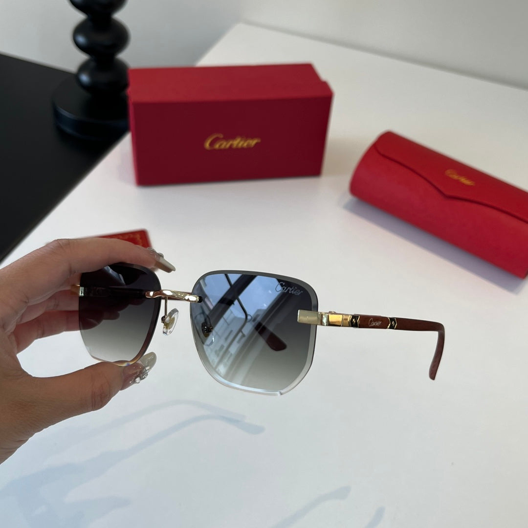 Cartier Lightweight Metal Rimless Silver Lens Sunglasses for Men & Wo - 132539 - detail image 4