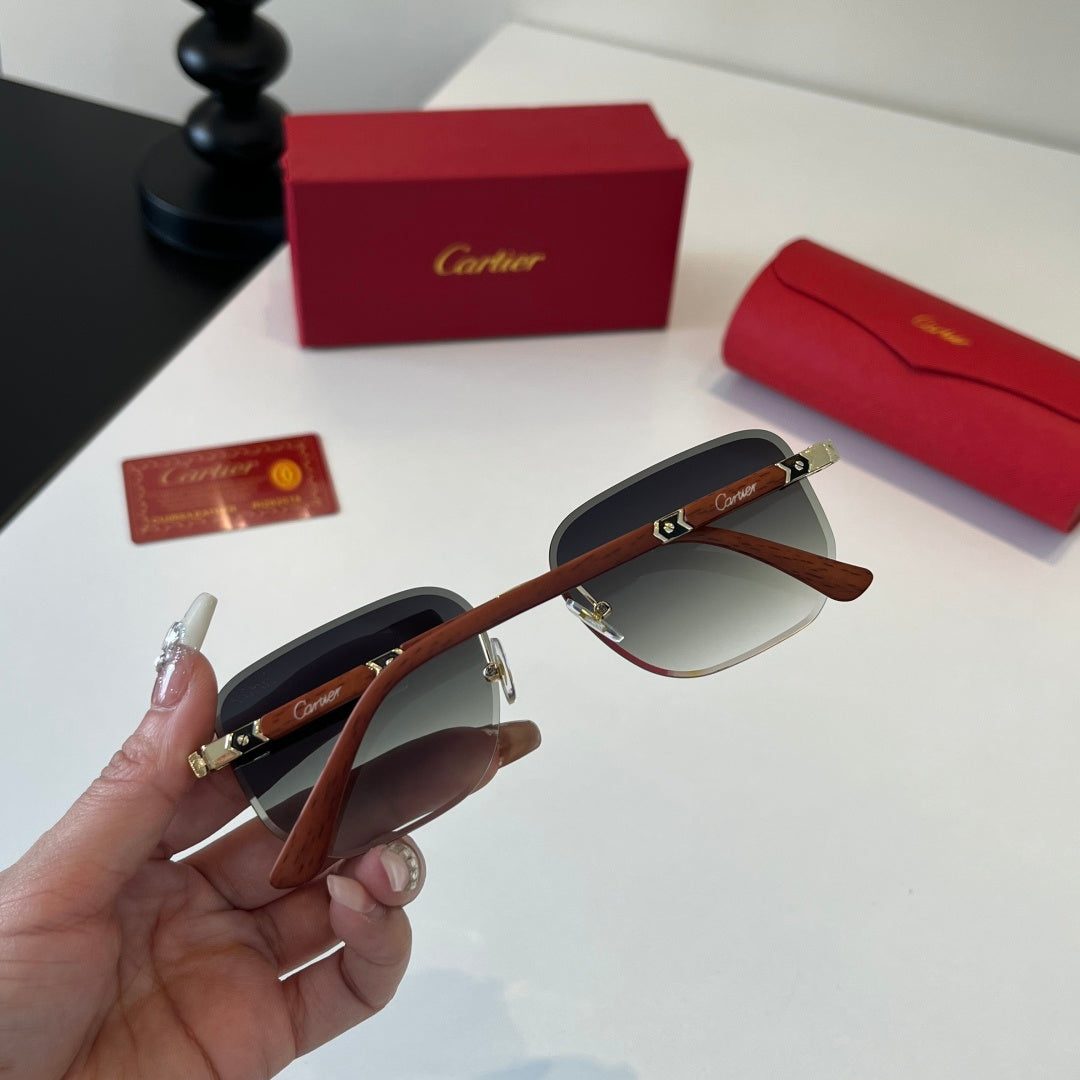 Cartier Lightweight Metal Rimless Silver Lens Sunglasses for Men & Wo - 132539 - detail image 8