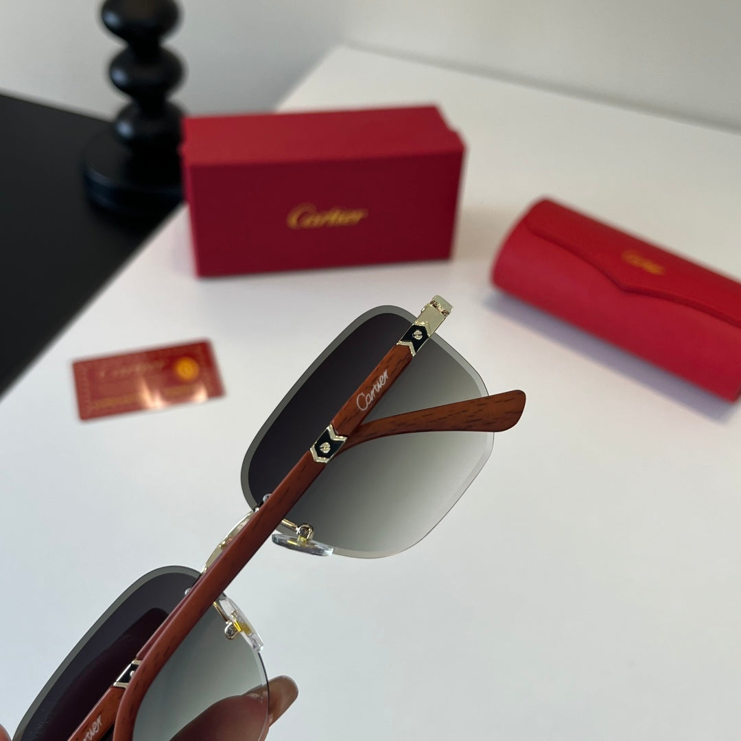 Cartier Lightweight Metal Rimless Silver Lens Sunglasses for Men & Wo - 132539 - detail image 7