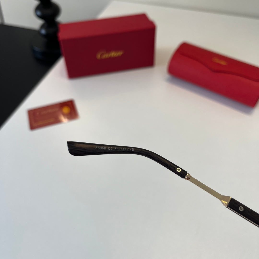 Cartier Lightweight Metal Rimless Blue Lens Sunglasses for Men & Wome - 415987 - detail image 8