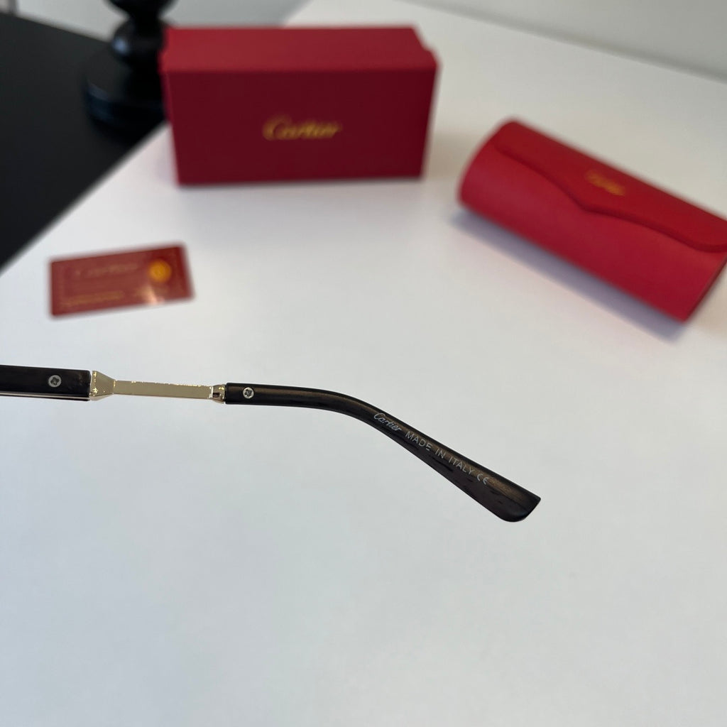 Cartier Lightweight Metal Rimless Blue Lens Sunglasses for Men & Wome - 372228 - detail image 9