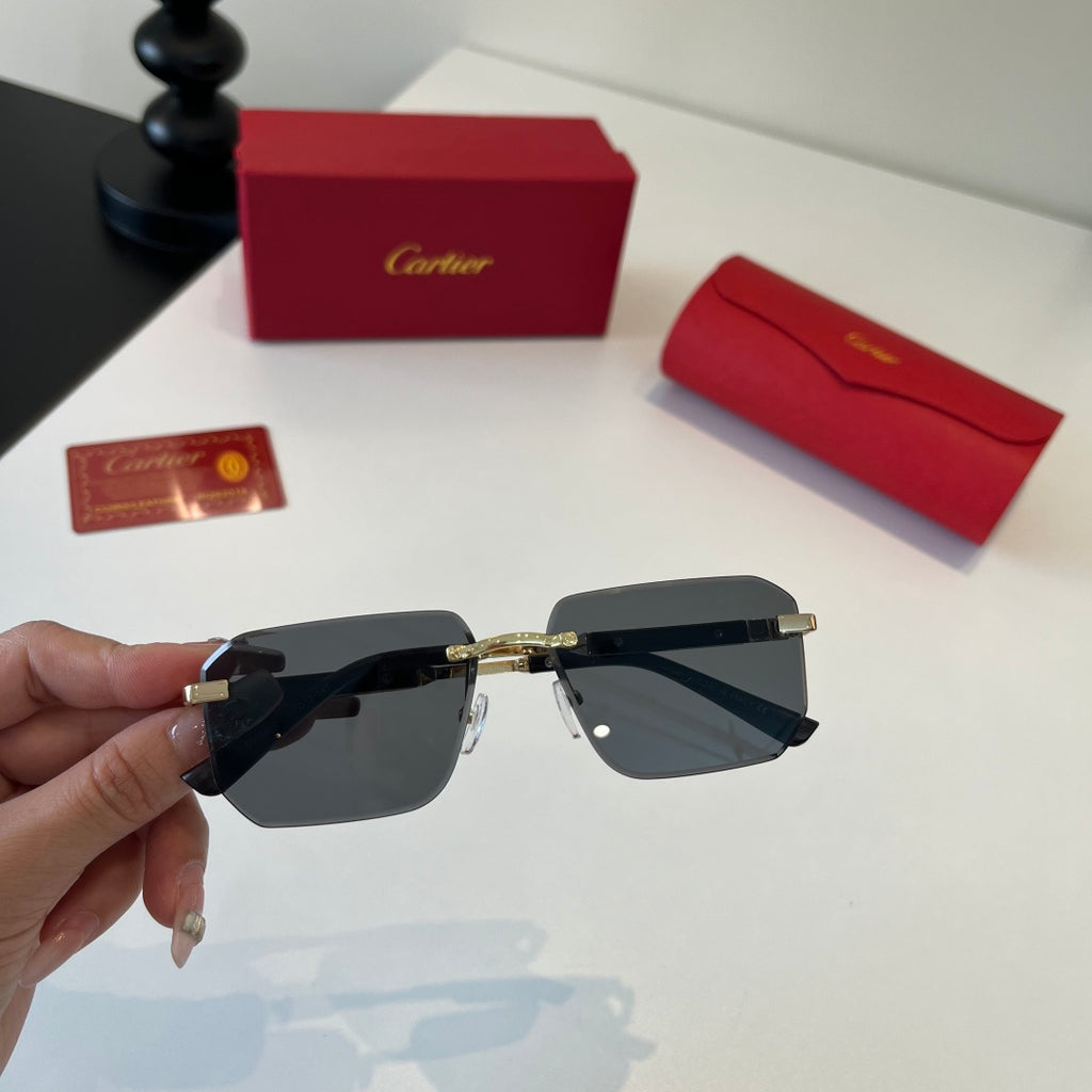 Cartier Lightweight Metal Rimless Silver Lens Sunglasses for Men & Wo - 132540 - detail image 7