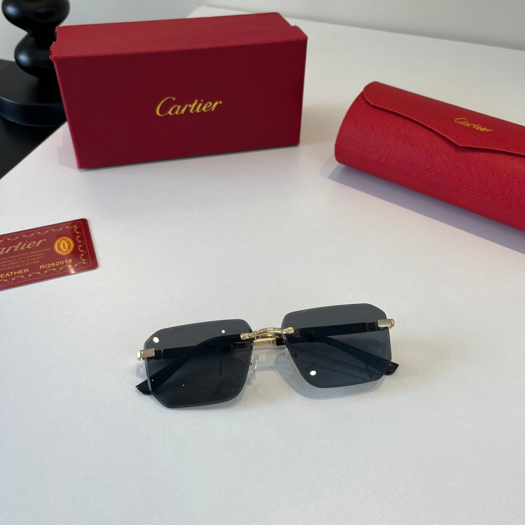 Cartier Lightweight Metal Rimless Silver Lens Sunglasses for Men & Wo - 487237 - detail image 8