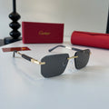 Cartier Lightweight Metal Rimless Silver Lens Sunglasses for Men & Wo - 132540