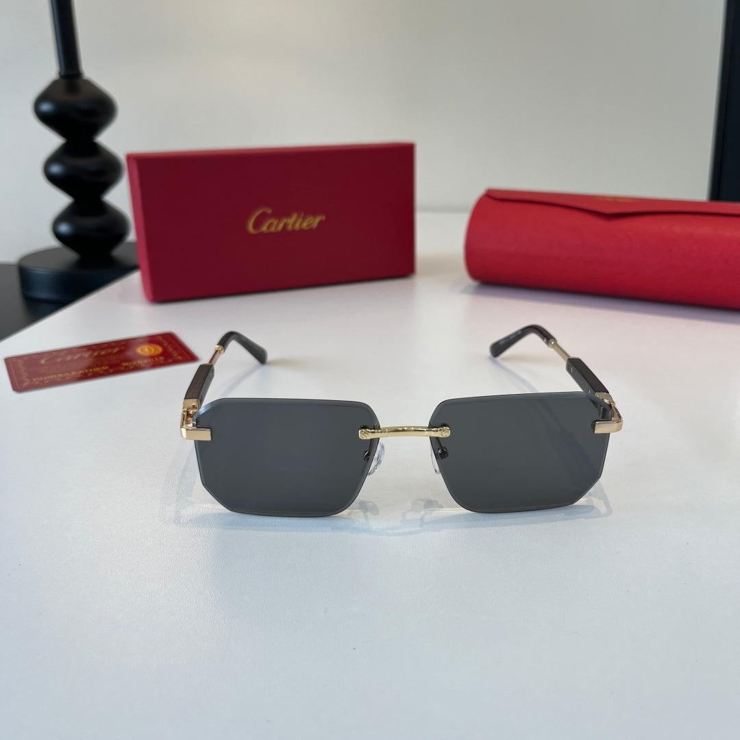 Cartier Lightweight Metal Rimless Silver Lens Sunglasses for Men & Wo - 132540 - detail image 2