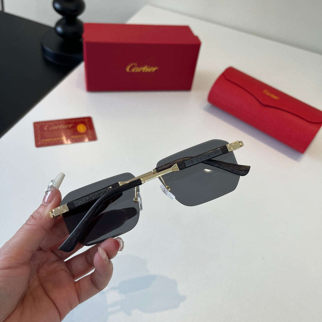 Cartier Lightweight Metal Rimless Silver Lens Sunglasses for Men & Wo - 132540 - detail image 4