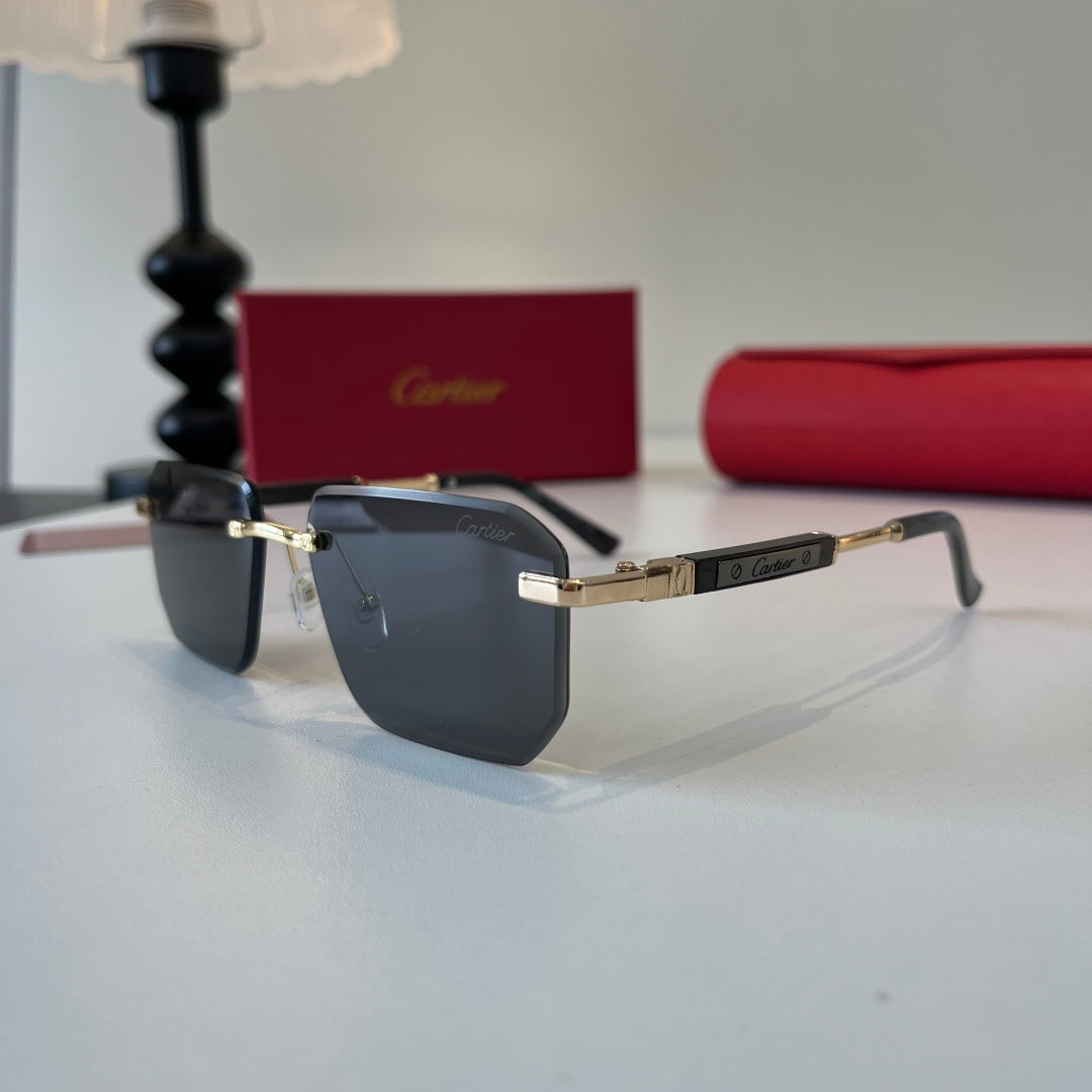Cartier Lightweight Metal Rimless Silver Lens Sunglasses for Men & Wo - 372227 - detail image 3