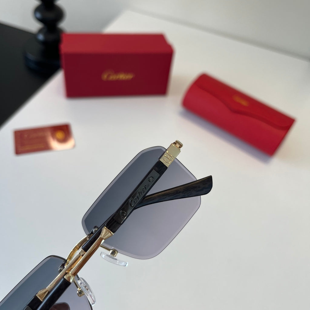 Cartier Lightweight Metal Rimless Silver Lens Sunglasses for Men & Wo - 132541 - detail image 5
