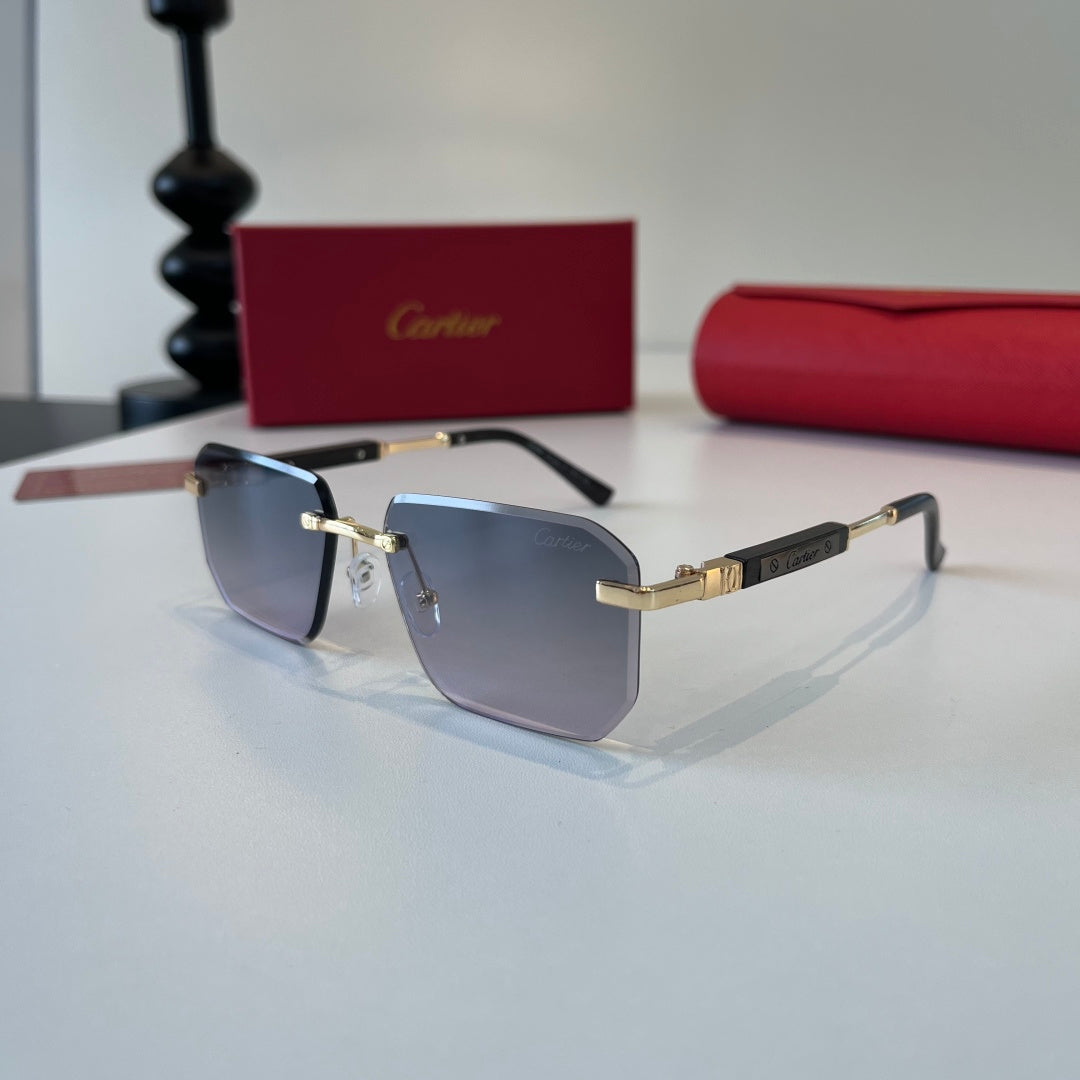 Cartier Lightweight Metal Rimless Silver Lens Sunglasses for Men & Wo - 132541 - detail image 3
