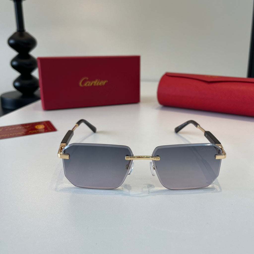 Cartier Lightweight Metal Rimless Silver Lens Sunglasses for Men & Wo - 132541 - detail image 2