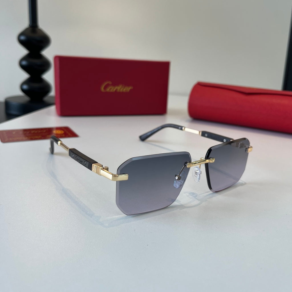 Cartier Lightweight Metal Rimless Silver Lens Sunglasses for Men & Wo - 487238