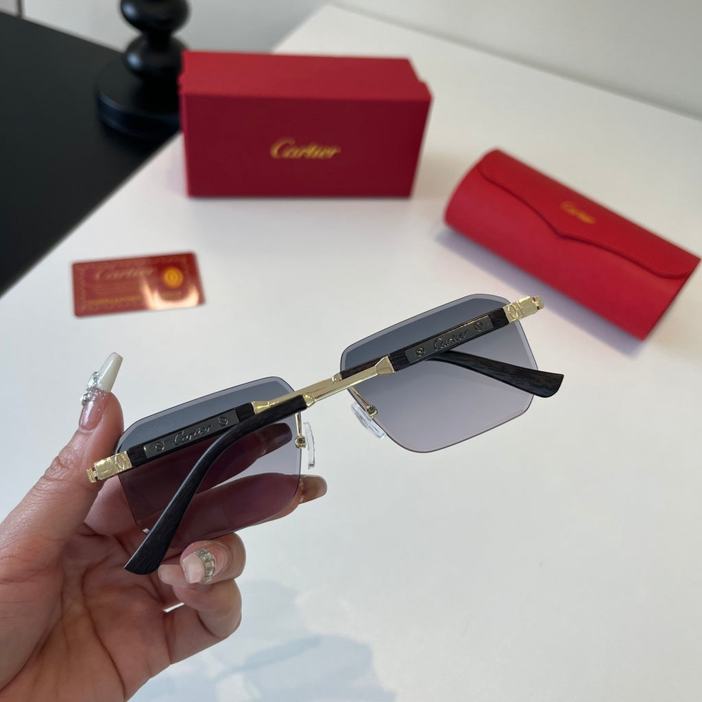 Cartier Lightweight Metal Rimless Silver Lens Sunglasses for Men & Wo - 132541 - detail image 4