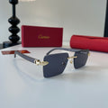 Cartier Lightweight Metal Rimless Blue Lens Sunglasses for Men & Wome - 132543