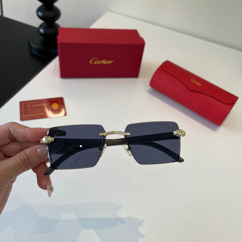 Cartier Lightweight Metal Rimless Blue Lens Sunglasses for Men & Wome - 372229 - detail image 5