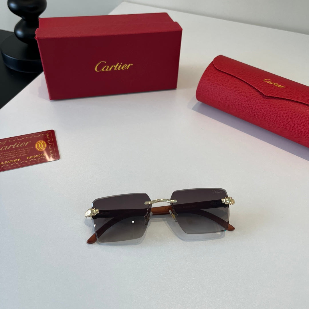 Cartier Lightweight Metal Rimless Silver Lens Sunglasses for Men & Wo - 372230 - detail image 5