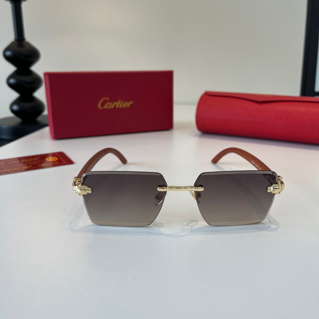 Cartier Lightweight Metal Rimless Silver Lens Sunglasses for Men & Wo - 372230 - detail image 2