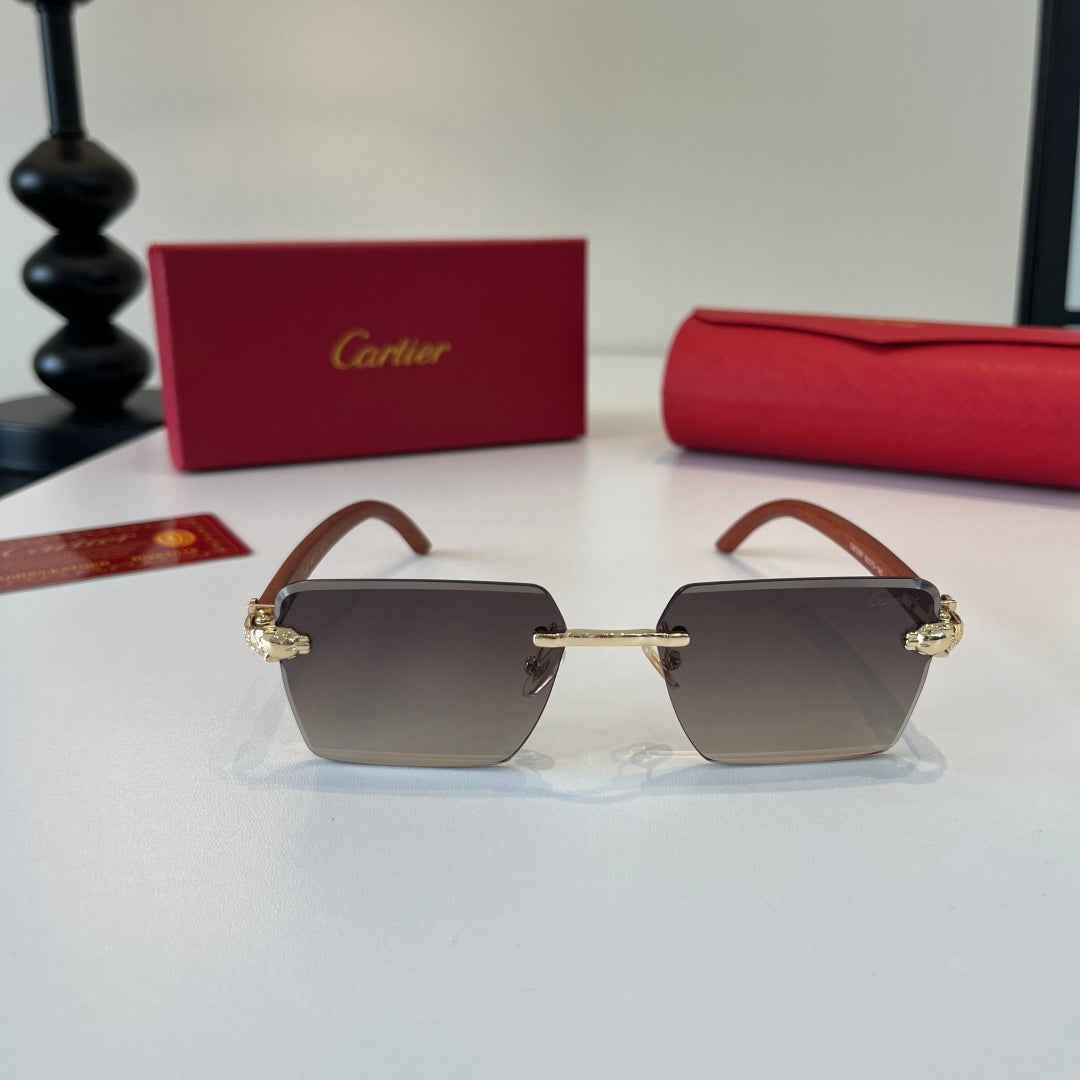 Cartier Lightweight Metal Rimless Silver Lens Sunglasses for Men & Wo - 372230 - detail image 2