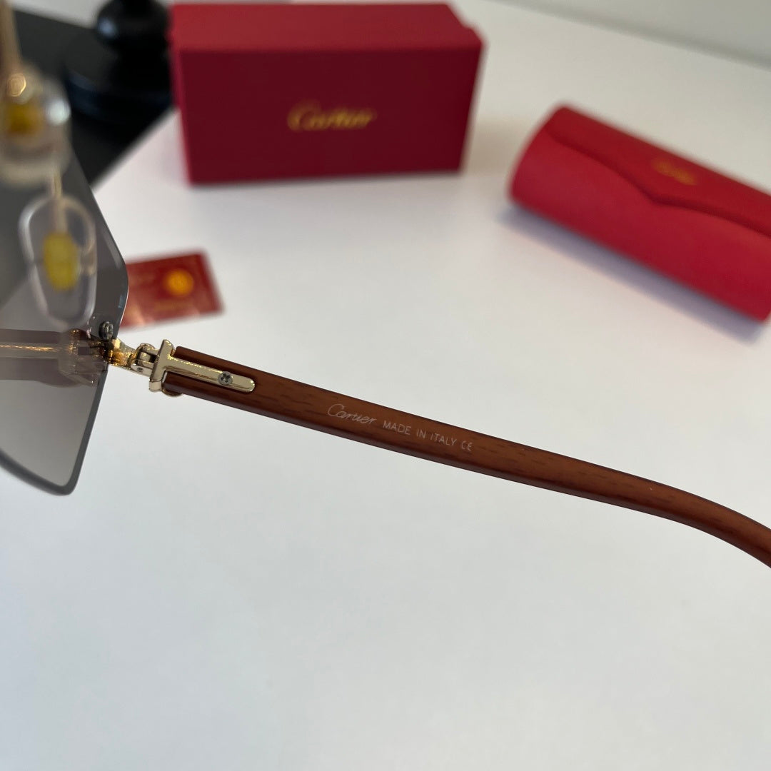 Cartier Lightweight Metal Rimless Silver Lens Sunglasses for Men & Wo - 372230 - detail image 10