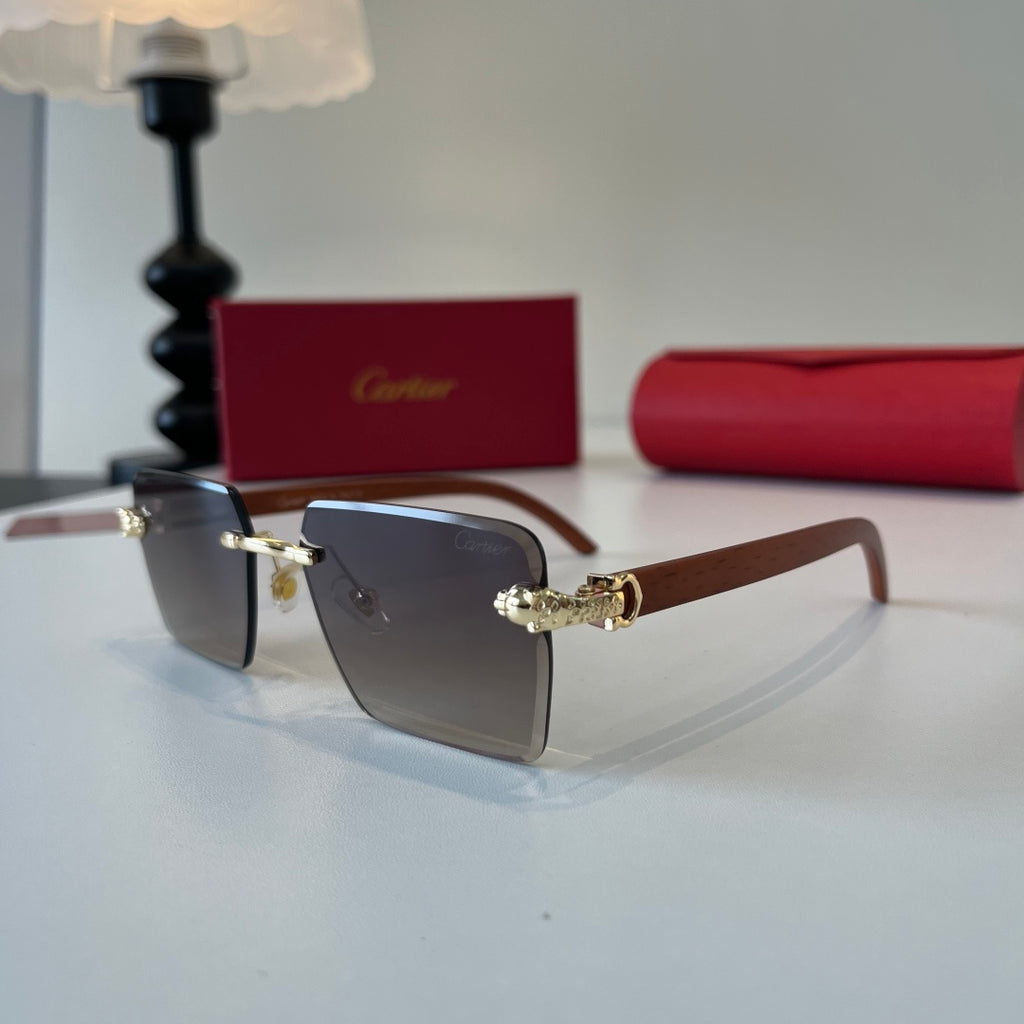 Cartier Lightweight Metal Rimless Silver Lens Sunglasses for Men & Wo - 132544 - detail image 3