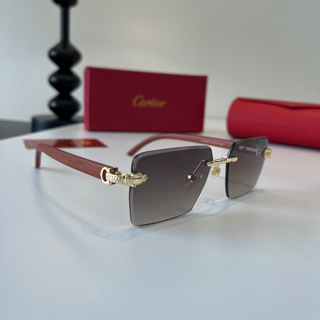Cartier Lightweight Metal Rimless Silver Lens Sunglasses for Men & Wo - 372230
