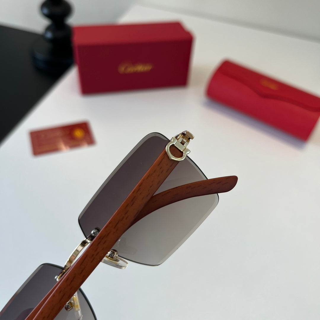 Cartier Lightweight Metal Rimless Silver Lens Sunglasses for Men & Wo - 372230 - detail image 7