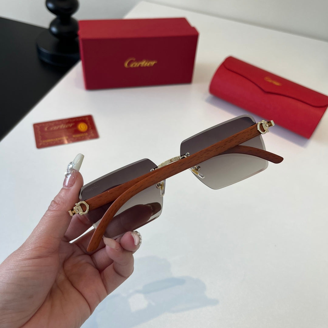 Cartier Lightweight Metal Rimless Silver Lens Sunglasses for Men & Wo - 372230 - detail image 8
