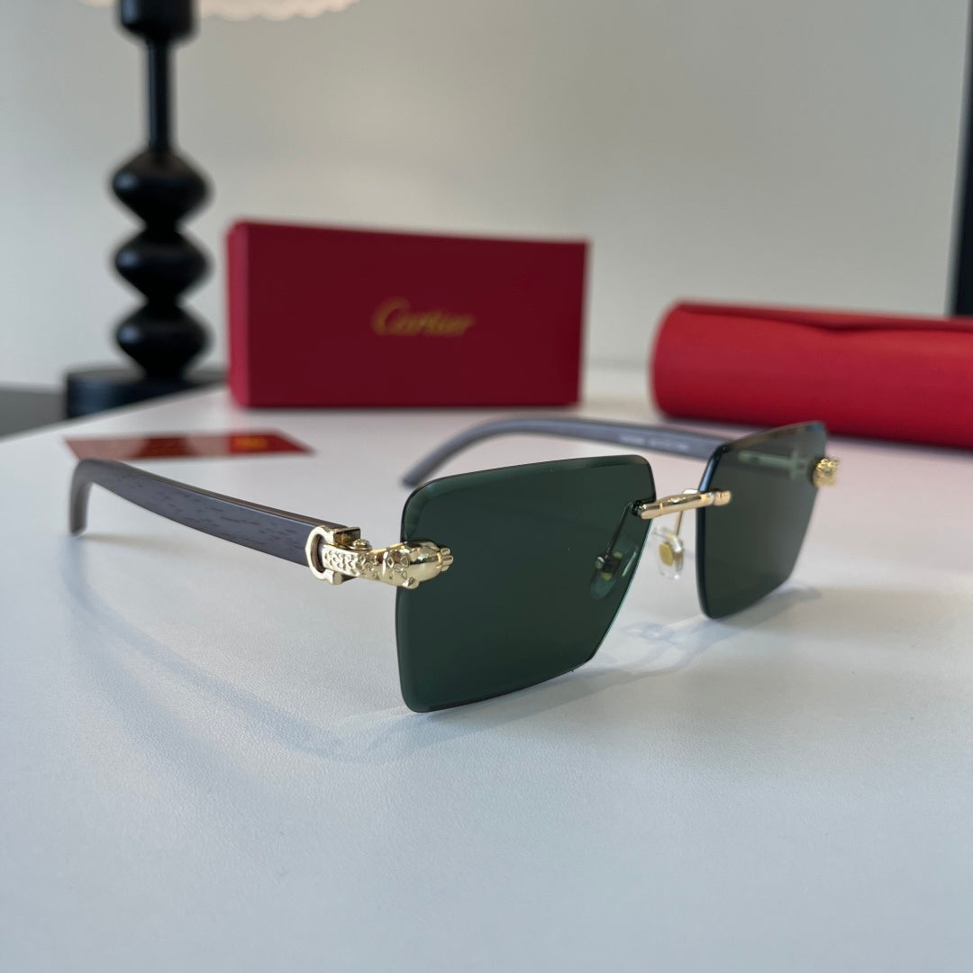 Cartier Lightweight Metal Rimless Silver Lens Sunglasses for Men & Wo - 372231