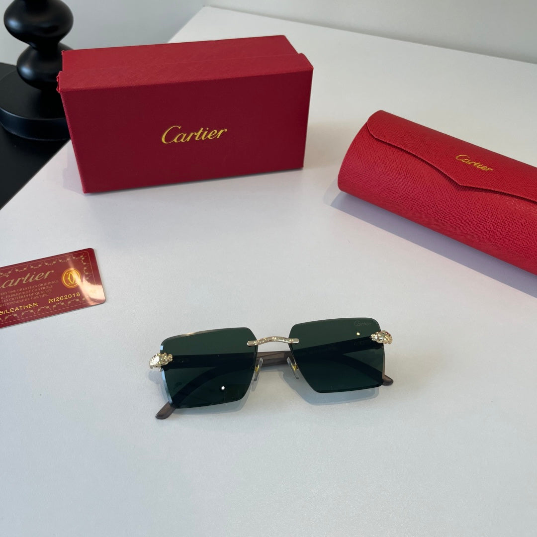 Cartier Lightweight Metal Rimless Silver Lens Sunglasses for Men & Wo - 132545 - detail image 5