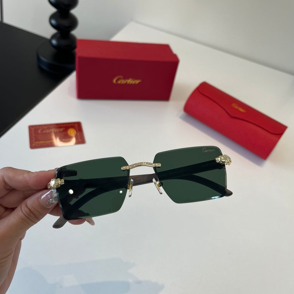 Cartier Lightweight Metal Rimless Silver Lens Sunglasses for Men & Wo - 372231 - detail image 4