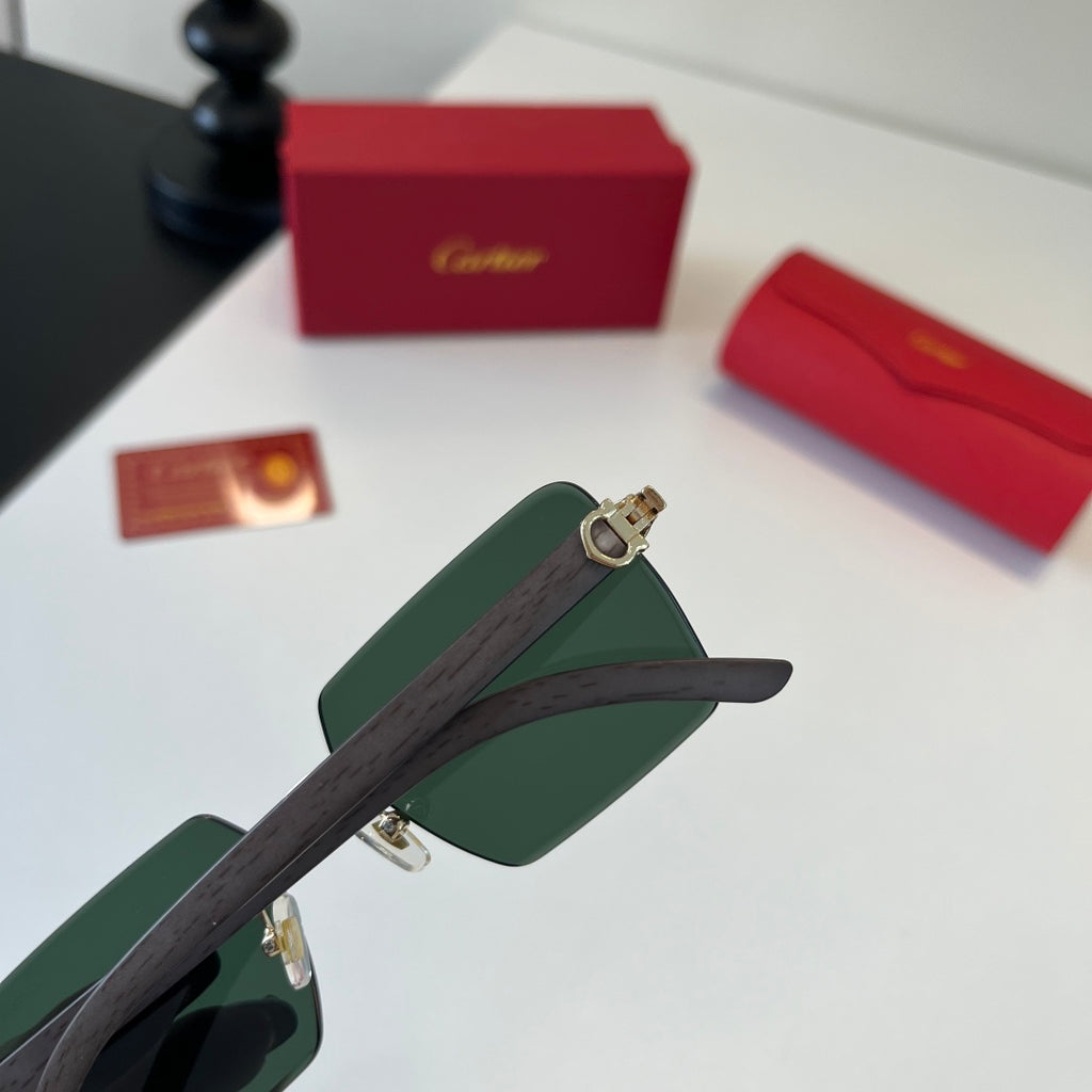 Cartier Lightweight Metal Rimless Silver Lens Sunglasses for Men & Wo - 132545 - detail image 7