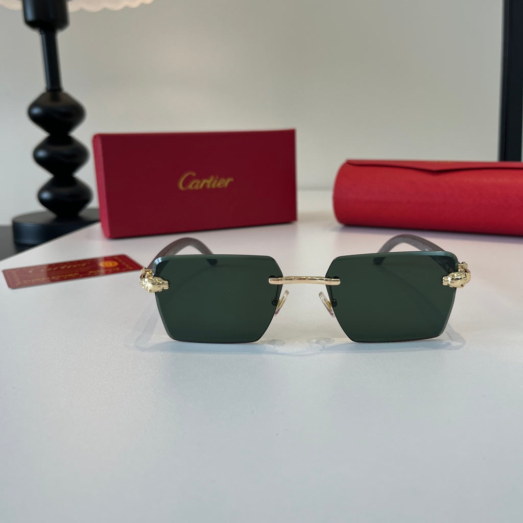 Cartier Lightweight Metal Rimless Silver Lens Sunglasses for Men & Wo - 372231 - detail image 2