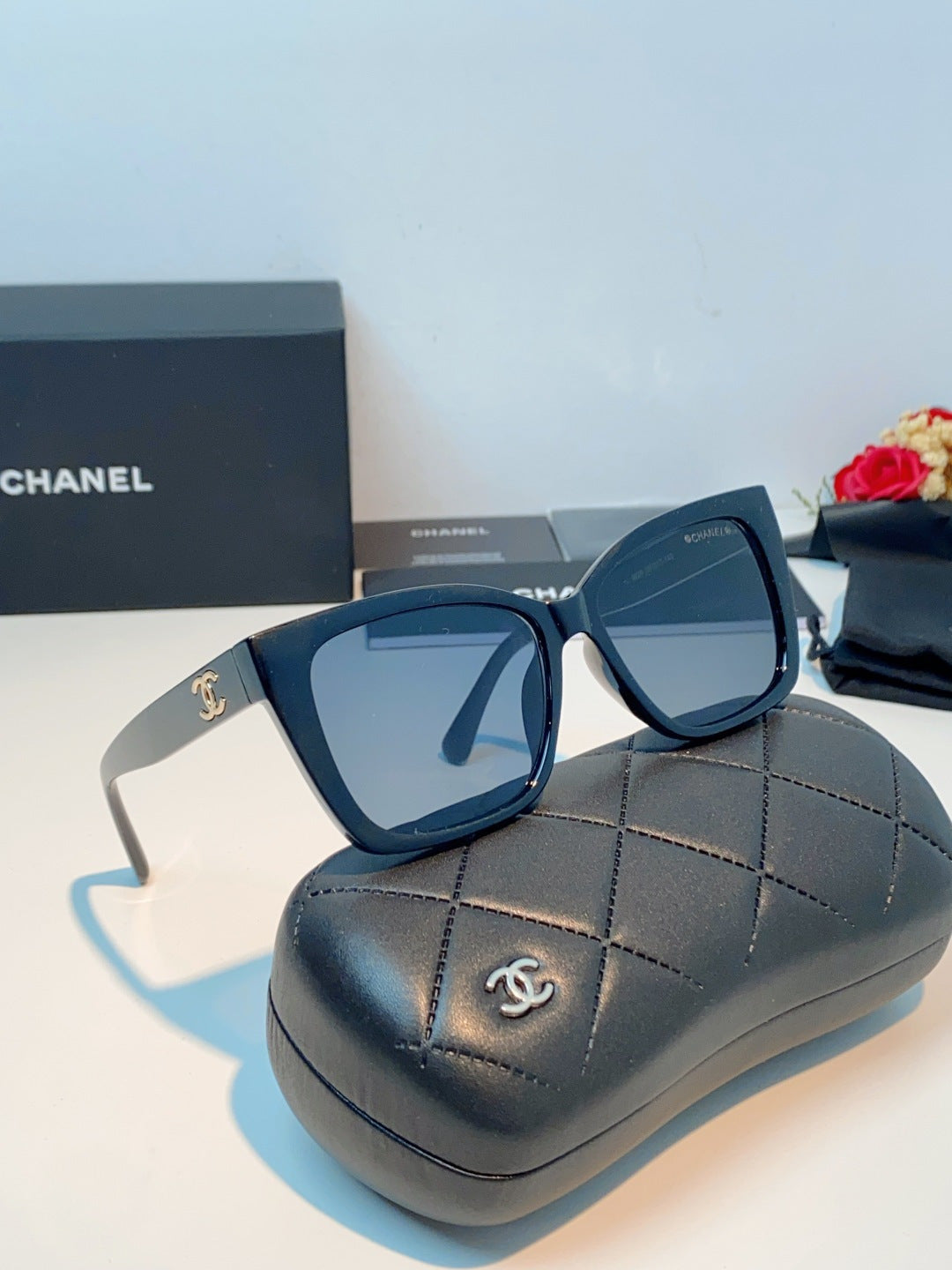 Chanel Polarized Square Gray Lens Sunglasses for Men & Women - detail image 10
